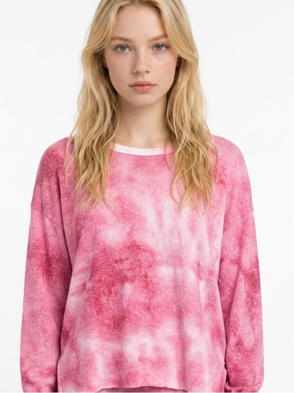AMERICAN EAGLE | Soft & Sexy Plush Tie Dye Top Red Women’s Size Small